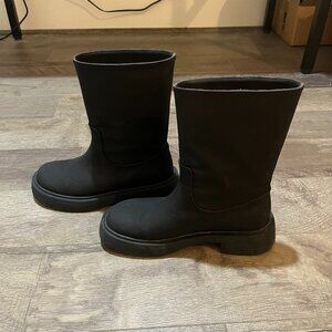 Blackup black rubber rain boots